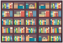 Bibliotecas - imagem de estante com livros